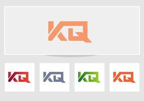 modern kq logotyp brev design mall vektor