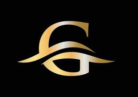 brev g logotyp med lyx begrepp vektor