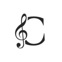 buchstabe c musiklogo. DJ-Symbol Podcast-Logo-Symbol-Vektorvorlage vektor