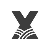landwirtschaftslogo auf buchstabe x konzept. Bauernhof-Logo basierend auf Alphabet für Bäckerei, Brot, Gebäck, Geschäftsidentität der Heimindustrie vektor