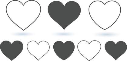 vektor illustration hjärtan i olika stilar