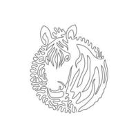 einzelne einzeilige zeichnung der schönen abstrakten kunst des zebras. kontinuierliche Linie zeichnen Grafikdesign Vektorillustration von robusten Kreaturen für Symbol, Symbol, Zeichen, Firmenlogo, Wanddekoration, Posterdruckdekoration vektor