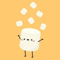 Marshmallow-Karikatur. Marshmallow-Charakterdesign. Marshmallow-Vektor. vektor