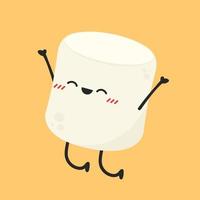 Marshmallow-Karikatur. Marshmallow-Charakterdesign. Marshmallow-Vektor. vektor