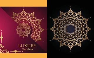 lyx dekorativ mandala design bakgrund i guld Färg för själv vektor