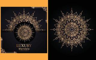 lyx dekorativ mandala design bakgrund i guld Färg för själv vektor