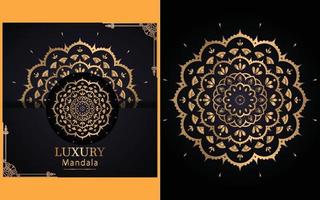 lyx dekorativ mandala design bakgrund i guld Färg för själv vektor