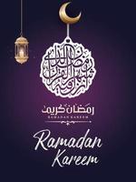 ramadan kareem arabische kalligraphie, ramadan kareem schöne grußkarte mit arabischer kalligraphie, vorlage für menü, einladung, poster, banner, karte zur feier des muslimischen gemeinschaftsfestes vektor
