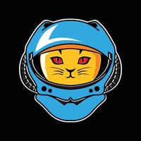 entzückendes astrocat-logo handgezeichnete illustration vektor