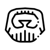 kort skägg mustasch ikon översikt illustration vektor