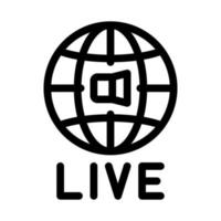 Weltweite Live-Podcast-Symbol-Umrissillustration vektor