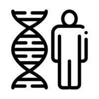 menschliche und molekül-dna-symbol-umrissillustration vektor