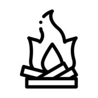 Campingfeuer mit Brennholz Symbol Vektor Umriss Illustration