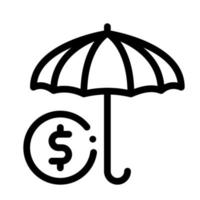 Regenschirm mit Farbsektoren Symbol Vektor Umriss Illustration