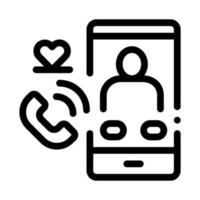 romantische Telefonanruf-Symbol-Vektor-Umriss-Illustration vektor