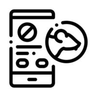 Ratte schützen Smartphone-Service-Symbol Vektor-Umriss-Illustration vektor