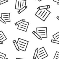 Blogging-Symbol im flachen Stil. Dokument mit Stiftvektorillustration auf weißem, isoliertem Hintergrund. Inhalt Musterdesign Geschäftskonzept. vektor