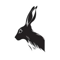 minimale kaninchenvektorillustration. Hasensymbol des wilden Hasentiers. einfaches modernes Logo. vektor