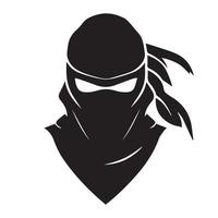 Ninja-Vektor-Symbol. einfaches minimales Logo des Kapuzenmörders. isolierte japanische kriegeridee der heimlichkeit vektor