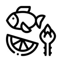 nährstoffe von fisch und obst biohacking icon vector illustration