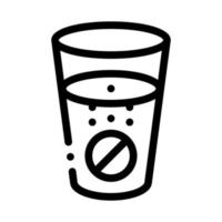 Glas Wasser für die Einnahme von Pillen ergänzt Symbolvektorillustration vektor