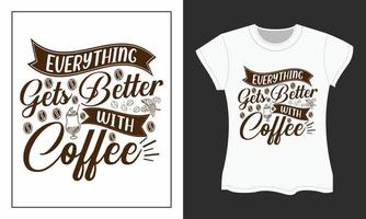 kaffe svg skära filer design. kaffe svg t-shirt design. kaffe t-shirt design. vektor