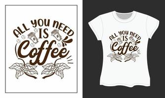 kaffe svg skära filer design. kaffe svg t-shirt design. kaffe t-shirt design. vektor