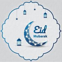 dekoratives halbmondförmiges eid mubarak-bannerdesign im mandala-stil vektor