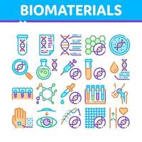 biomaterial samling element vektor ikoner uppsättning