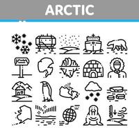 arktisk och antarktisk samling ikoner uppsättning vektor
