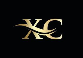 anfängliches goldbuchstabe xc-logo-design. xc-Logo-Design mit modernem Trend vektor