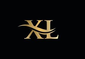 kreativer xl-brief mit luxuskonzept. modernes xl-logo-design für geschäfts- und firmenidentität vektor