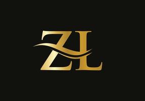 kreativer zl-brief mit luxuskonzept. modernes zl-logodesign für geschäfts- und firmenidentität vektor