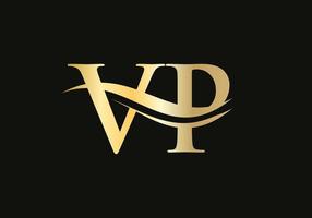 Elegantes und stilvolles vp-Logo-Design für Ihr Unternehmen. vp-Brief-Logo. vp-Logo für Luxus-Branding. vektor