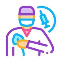 narkosläkare medicinsk arbetstagare Färg ikon vektor illustration