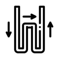 geothermische rohrheizung ausrüstung symbol vektor umriss illustration