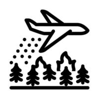 Flugzeug Waldbrand löschen Symbol Vektor Umriss Illustration