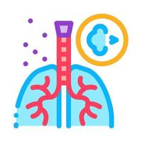 Asthmaanfall Farbe Symbol Vektor Illustration