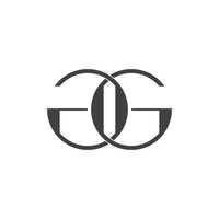 brev gg cirkel länkad geometrisk överlappning design symbol logotyp vektor