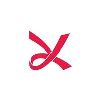 brev y enkel röd band platt 3d logotyp vektor