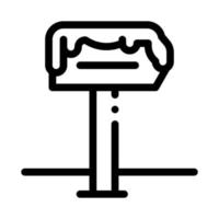 schneebedecktes Typenschild Symbol Vektor Umriss Symbol Illustration