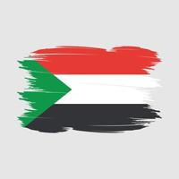 Sudan-Flagge-Pinsel-Vektor-Illustration vektor