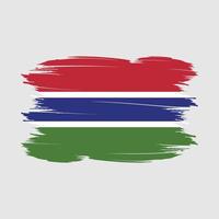 Gambia-Flaggenpinsel-Vektorillustration vektor