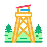 Rettungswald Turm Symbol Vektor Umriss Illustration