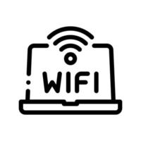 wiFi tecken och ord på bärbar dator visa vektor ikon