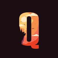 Alphabet q Outdoor-Logo vektor