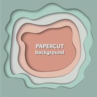 vektor bakgrund med pastell naken, beige och ljus grön Färg papper skära former. 3d abstrakt papper konst stil, design layout för företag presentationer, flygblad, affischer, grafik, dekoration, kort