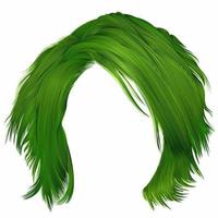 trendige frau zerzauste haare grüne farben. Schönheit Mode. realistisch 3d vektor