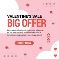 valentines dag försäljning social media posta mall, företag erbjudande social media posta, baner, flygblad och kort mall design fri vektor