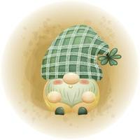 st. Patricks Gnome Aquarell Clipart Vektor Illustration 04